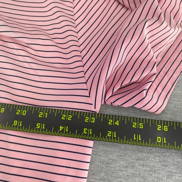 Under Armour Heatgear Golf Polo Pink Black Stripe Loose‎ Fit  Mens Size 2XL - Picture 6 of 6